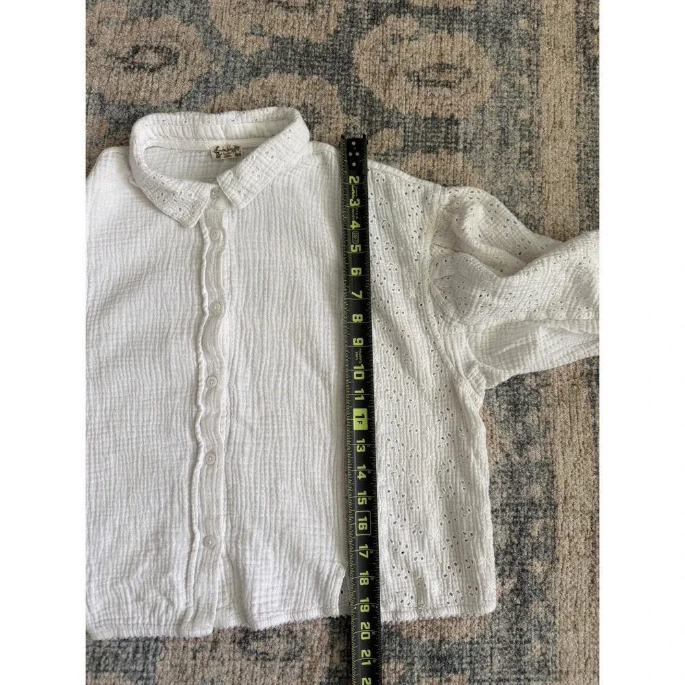 Free People Full Bloom 3/4 Sleeve Button Up Shirt Small Excellent Condition - Picture 5 of 7